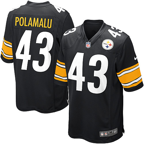 Pittsburgh Steelers 43 Troy Polamalu Black Nike Game NFL jerseys